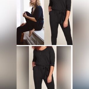 KNIX Henley modal romper 3/4 sleeves side inseam front pockets soft, stretchy M